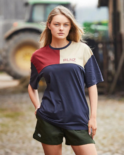 Navy Coloured Ridgeline Hose Down Shorts on outdoor background #colour_navy