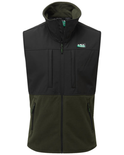 Deep Forest Black Coloured Ridgeline Hybrid Fleece Gilet on white background #colour_deep-forest-black