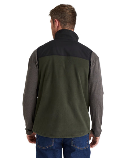 Deep Forest Black coloured Ridgeline Hybrid Fleece Gilet on white background #colour_deep-forest-black