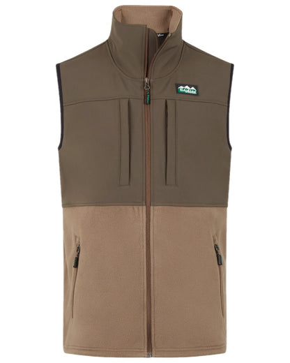 Light Bark Coloured Ridgeline Hybrid Fleece Gilet on white background #colour_light-bark
