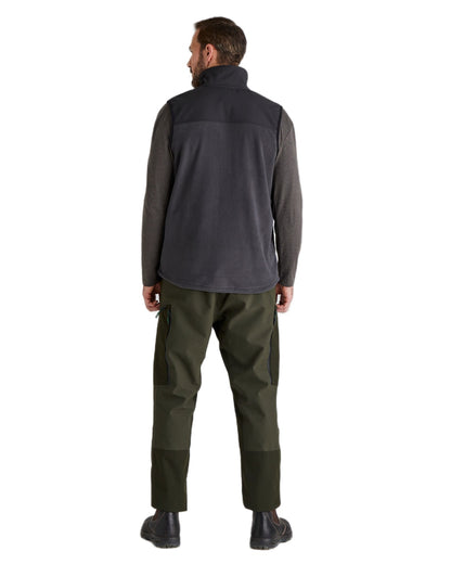 Shale coloured Ridgeline Hybrid Fleece Gilet on white background #colour_shale