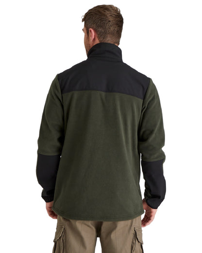 Deep Forest Black coloured Ridgeline Hybrid Fleece Jacket on white background #colour_deep-forest-black