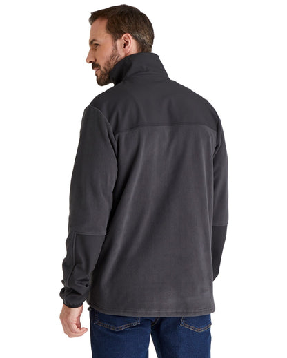 Shale coloured Ridgeline Hybrid Fleece Jacket on white background #colour_shale