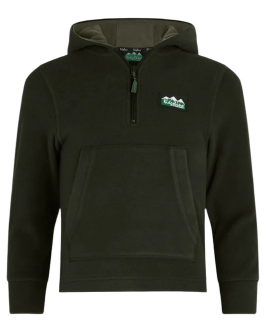 Deep Forest coloured Ridgeline Kids Ballistic Long Sleeve Hoodie on white background #colour_deep-forest
