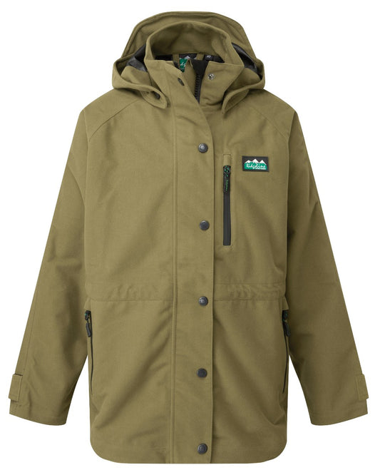Teak coloured Ridgeline Kids Monsoon Classic Jacket on white background #colour_teak