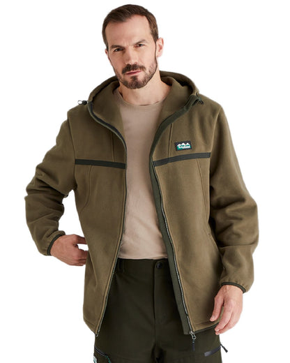 Ivy Green Coloured Ridgeline Kodiak Fleece Jacket on white background #colour_ivy-green