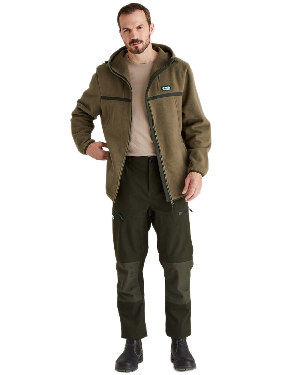 Ivy Green Coloured Ridgeline Kodiak Fleece Jacket on white background #colour_ivy-green
