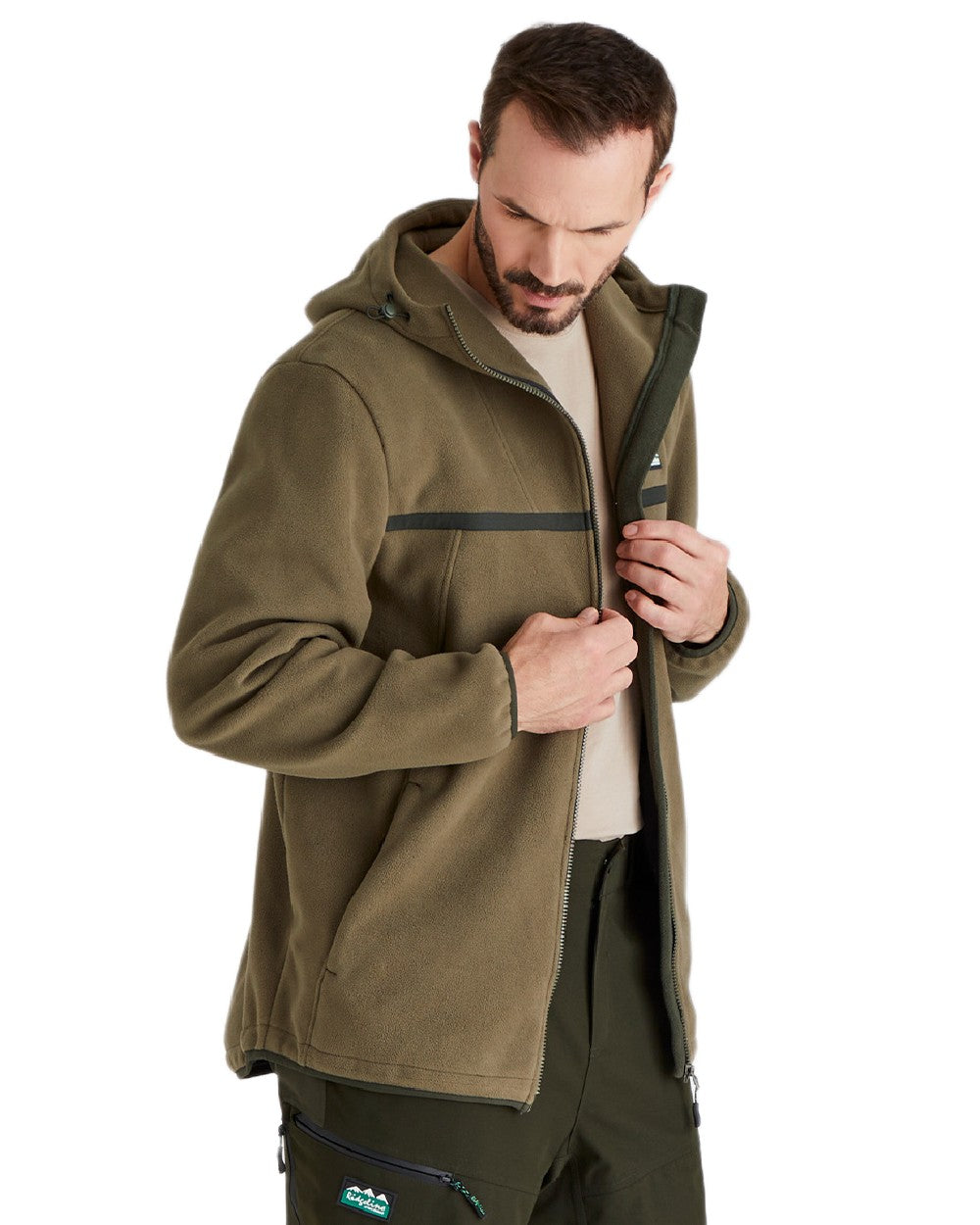 Ivy Green Coloured Ridgeline Kodiak Fleece Jacket on white background #colour_ivy-green