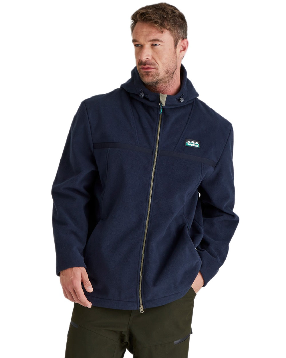 Navy Coloured Ridgeline Kodiak Fleece Jacket on white background #colour_navy