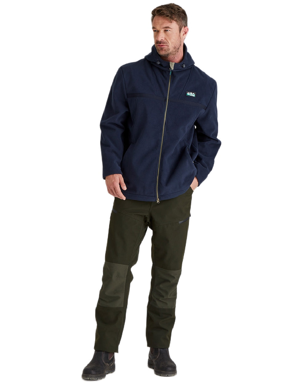 Navy Coloured Ridgeline Kodiak Fleece Jacket on white background #colour_navy
