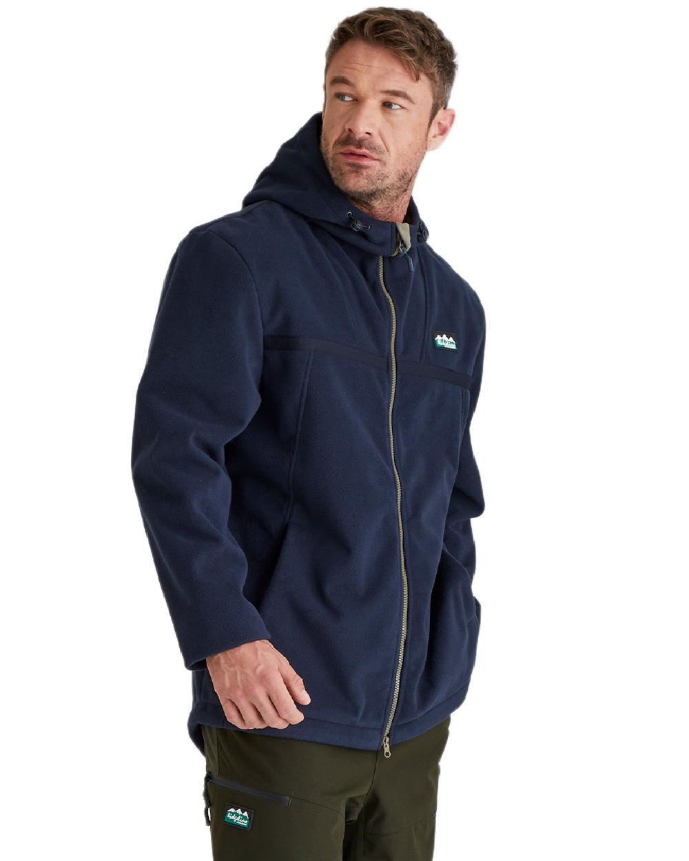 Navy Coloured Ridgeline Kodiak Fleece Jacket on white background #colour_navy