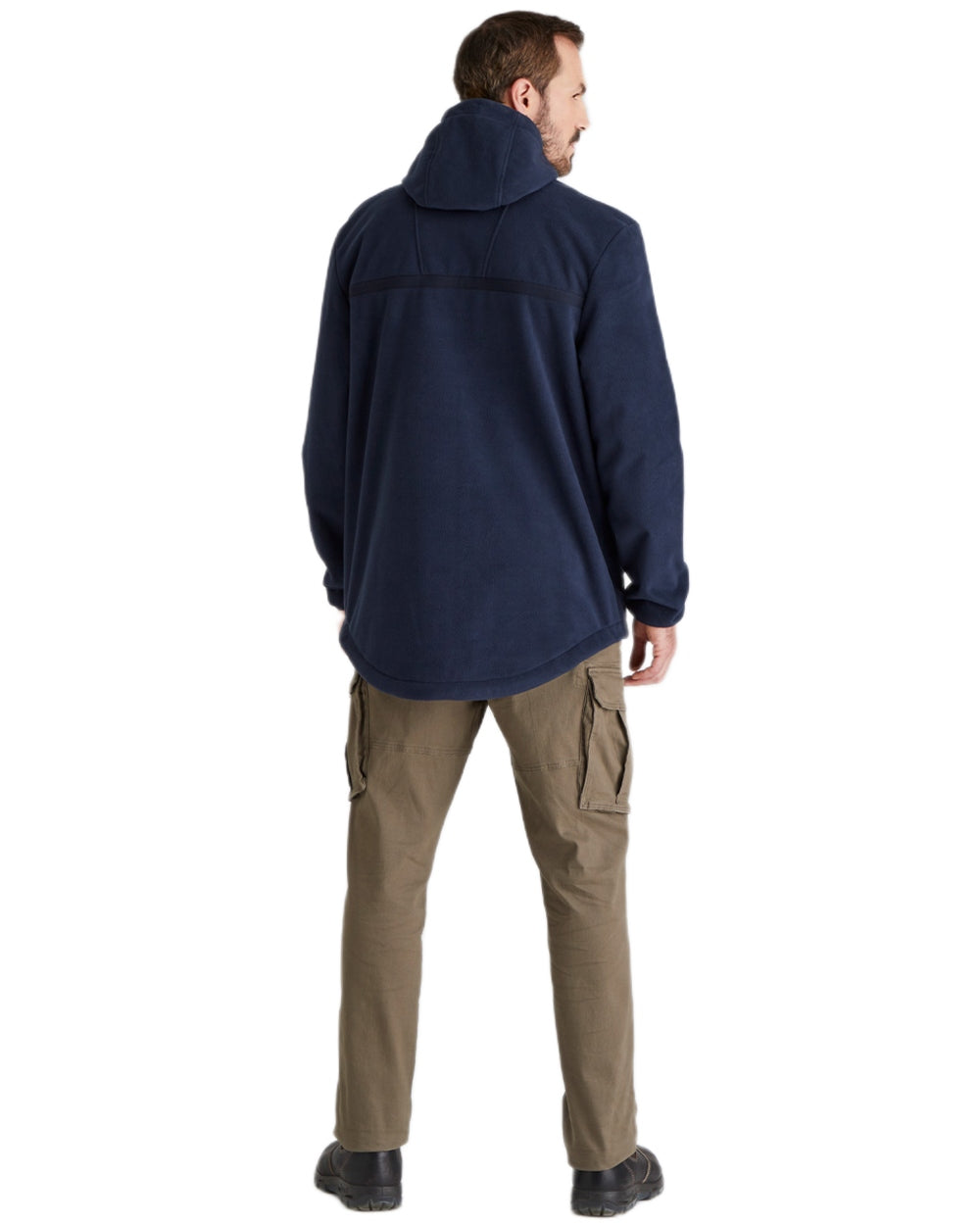 Navy Coloured Ridgeline Kodiak Fleece Smock on white background #colour_navy