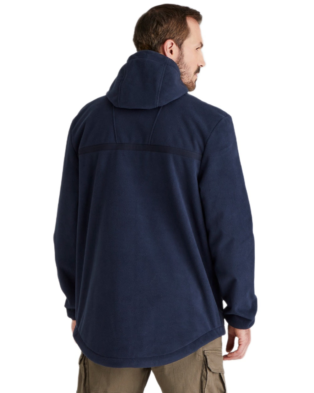 Navy Coloured Ridgeline Kodiak Fleece Smock on white background #colour_navy