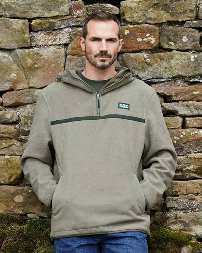 Smokey Olive Coloured Ridgeline Kodiak Fleece Smock on white background #colour_smokey-olive