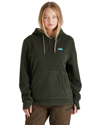 Deep Forest Coloured Ridgeline Ladies Ballistic Hoodie on white background #colour_deep-forest