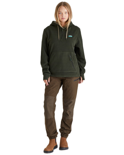 Deep Forest Coloured Ridgeline Ladies Ballistic Hoodie on white background #colour_deep-forest