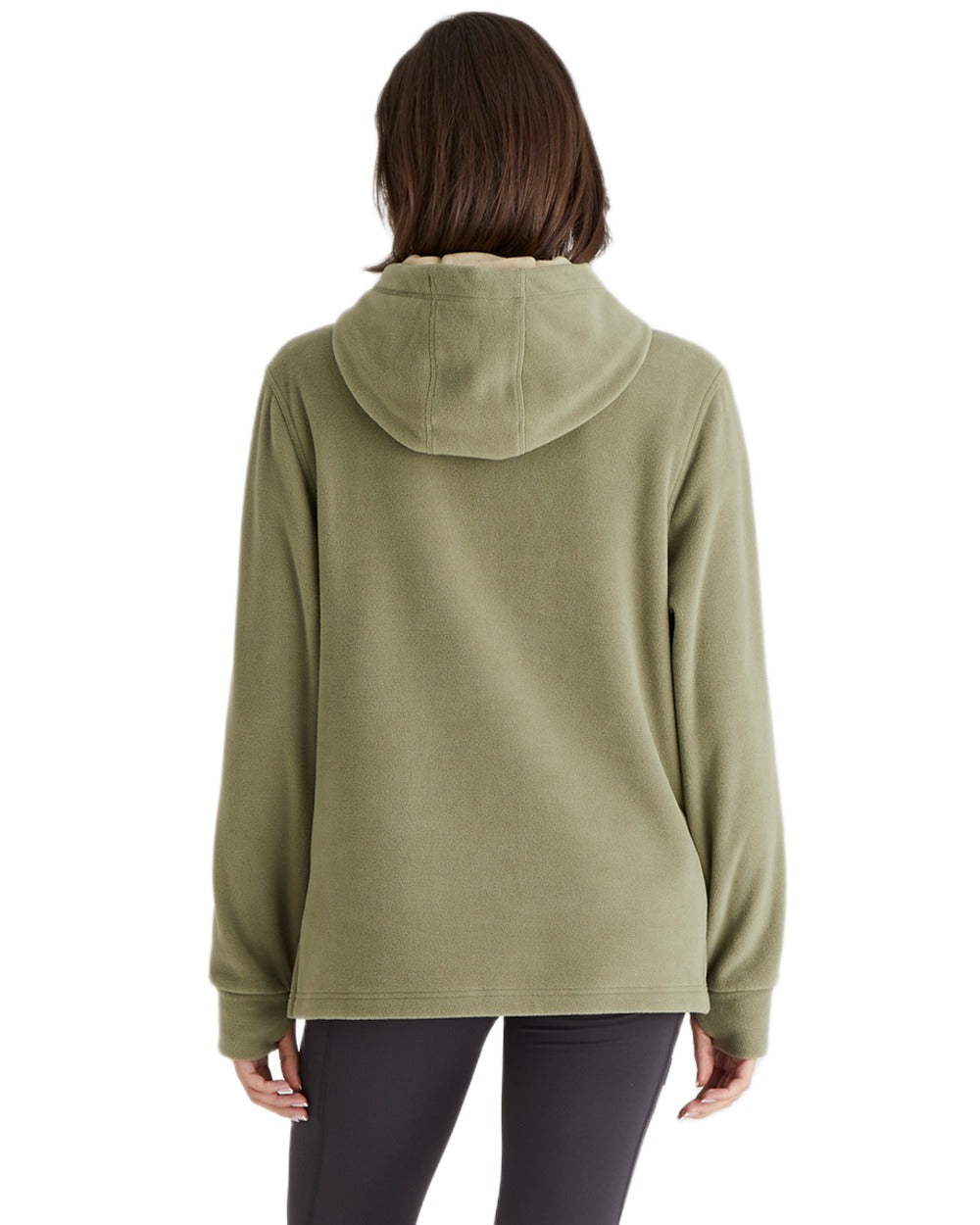 Khaki Green Coloured Ridgeline Ladies Ballistic Hoodie on white background #colour_khaki-green