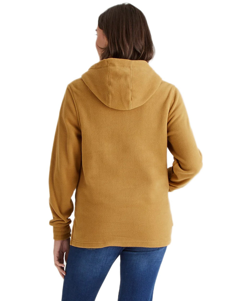 Ochre Coloured Ridgeline Ladies Ballistic Hoodie on white background #colour_ochre