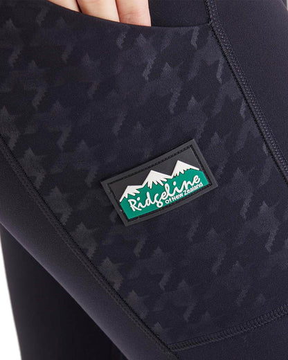 Black Print Coloured Ridgeline Ladies Infinity Leggings on white background #colour_black-print