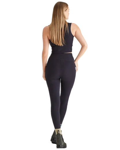 Black Print Coloured Ridgeline Ladies Infinity Leggings on white background #colour_black-print