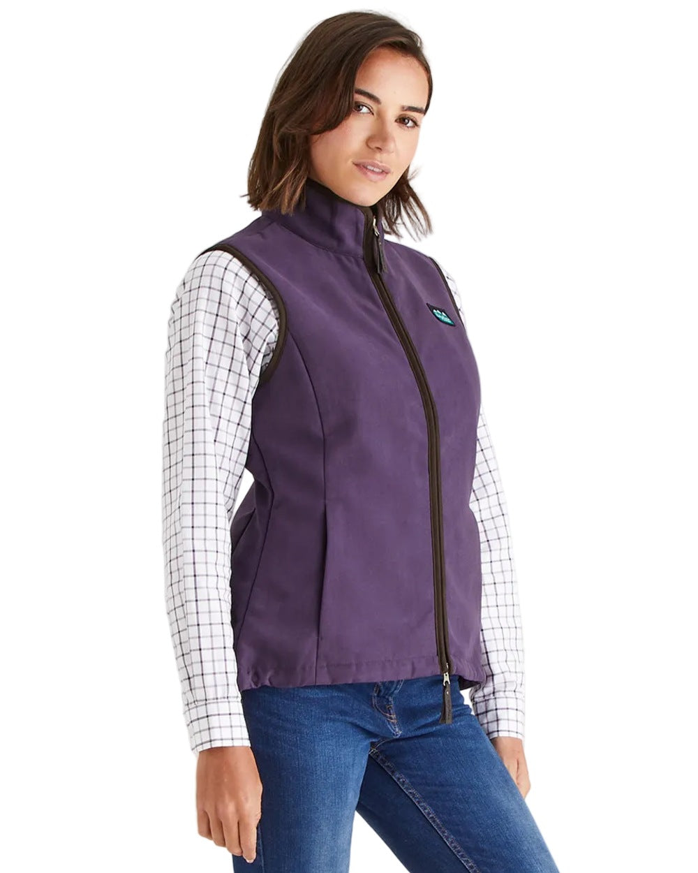 Nightshade Coloured Ridgeline Ladies Monarch Gilet on white background #colour_nightshade