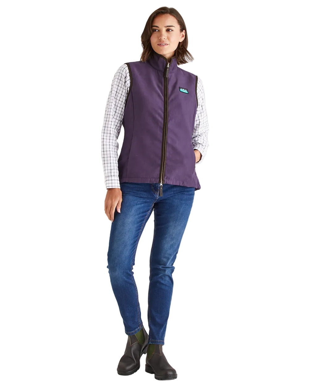 Nightshade Coloured Ridgeline Ladies Monarch Gilet on white background #colour_nightshade