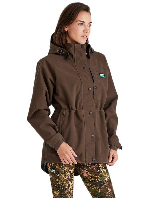 Bark Coloured Ridgeline Ladies Monsoon Classic Jacket on white background #colour_bark