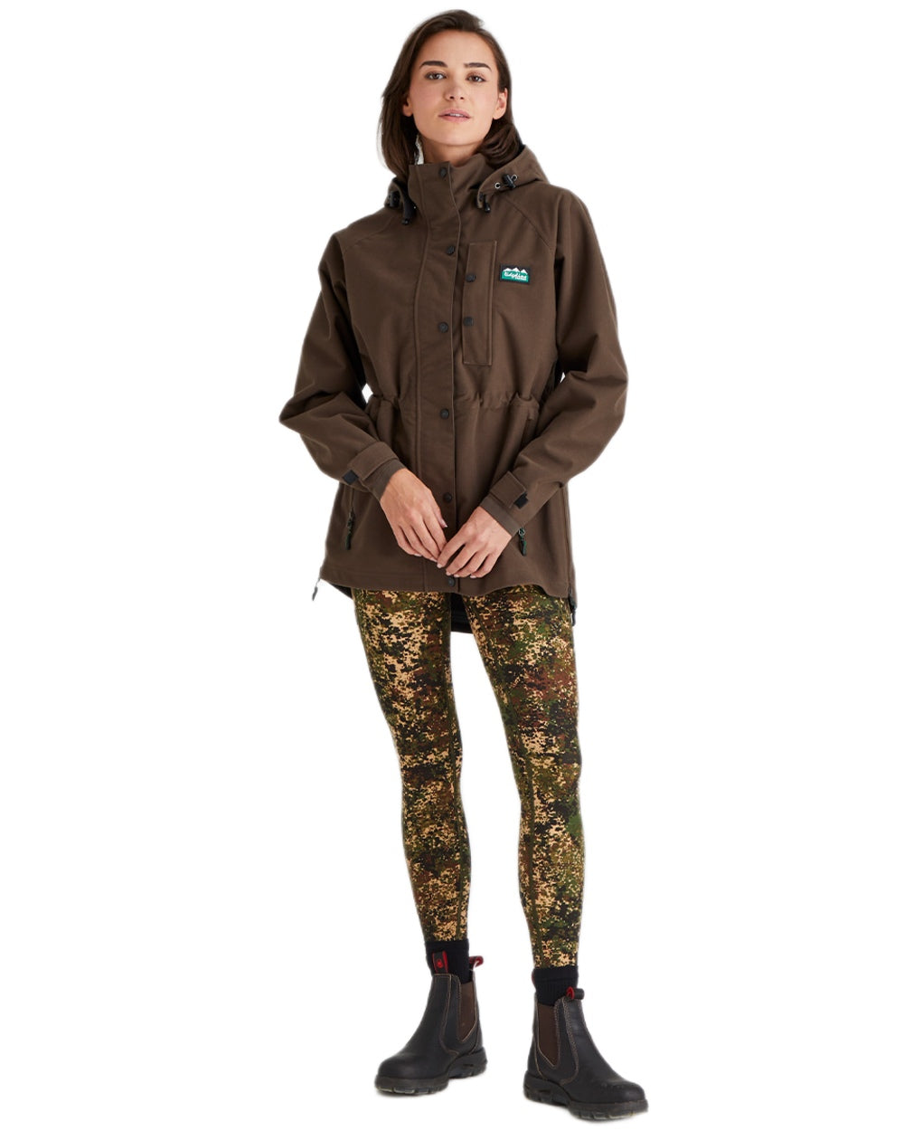 Bark Coloured Ridgeline Ladies Monsoon Classic Jacket on white background #colour_bark