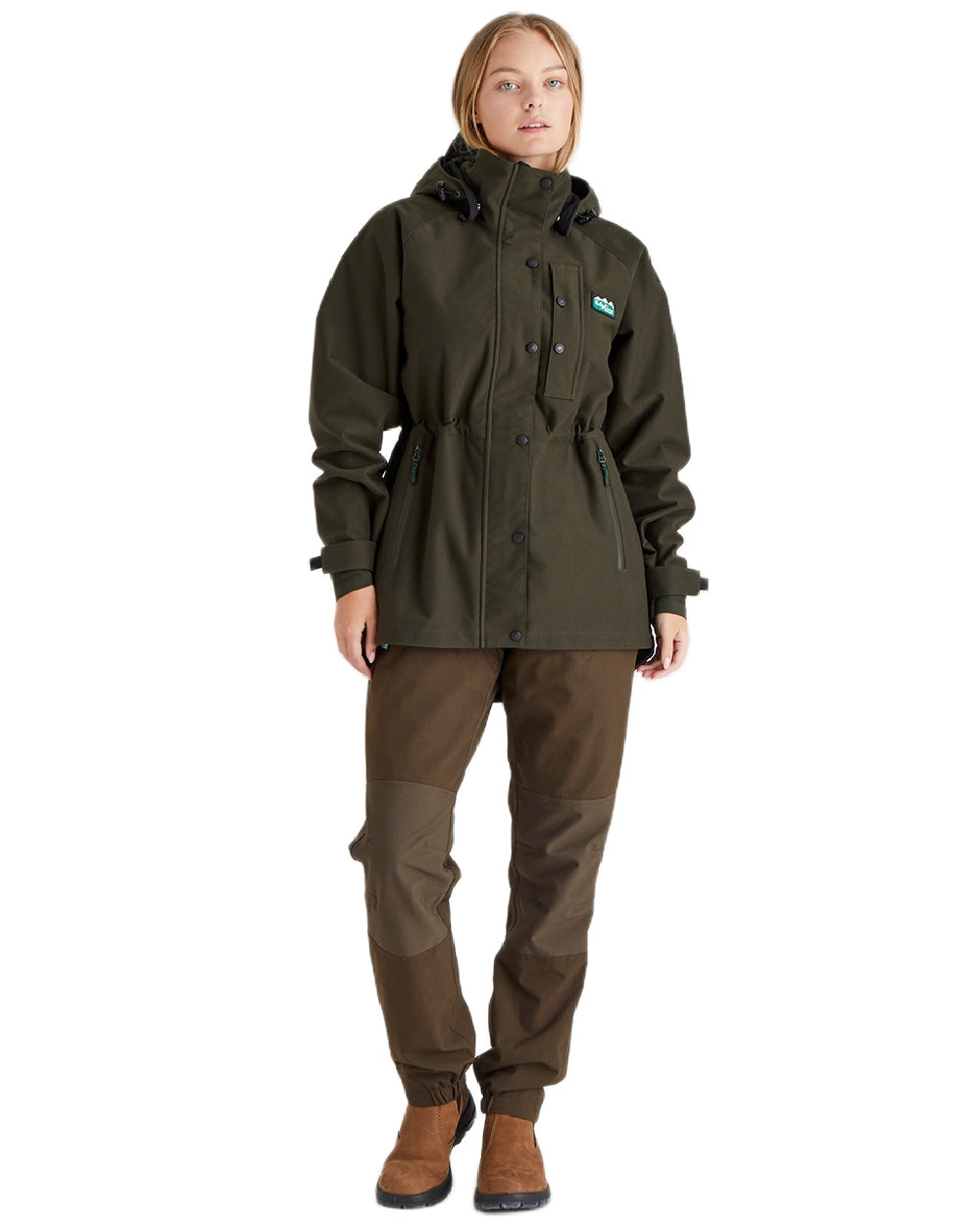 Deep Forest Coloured Ridgeline Ladies Monsoon Classic Jacket on white background #colour_deep-forest