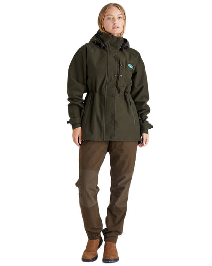 Deep Forest Coloured Ridgeline Ladies Monsoon Classic Jacket on white background #colour_deep-forest