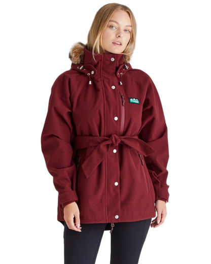 Winter Berry Coloured Ridgeline Ladies Monsoon Nordic Jacket on white background #colour_winter-berry