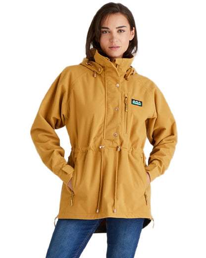 Ochre Coloured Ridgeline Ladies Monsoon Nordic Smock on white background #colour_ochre