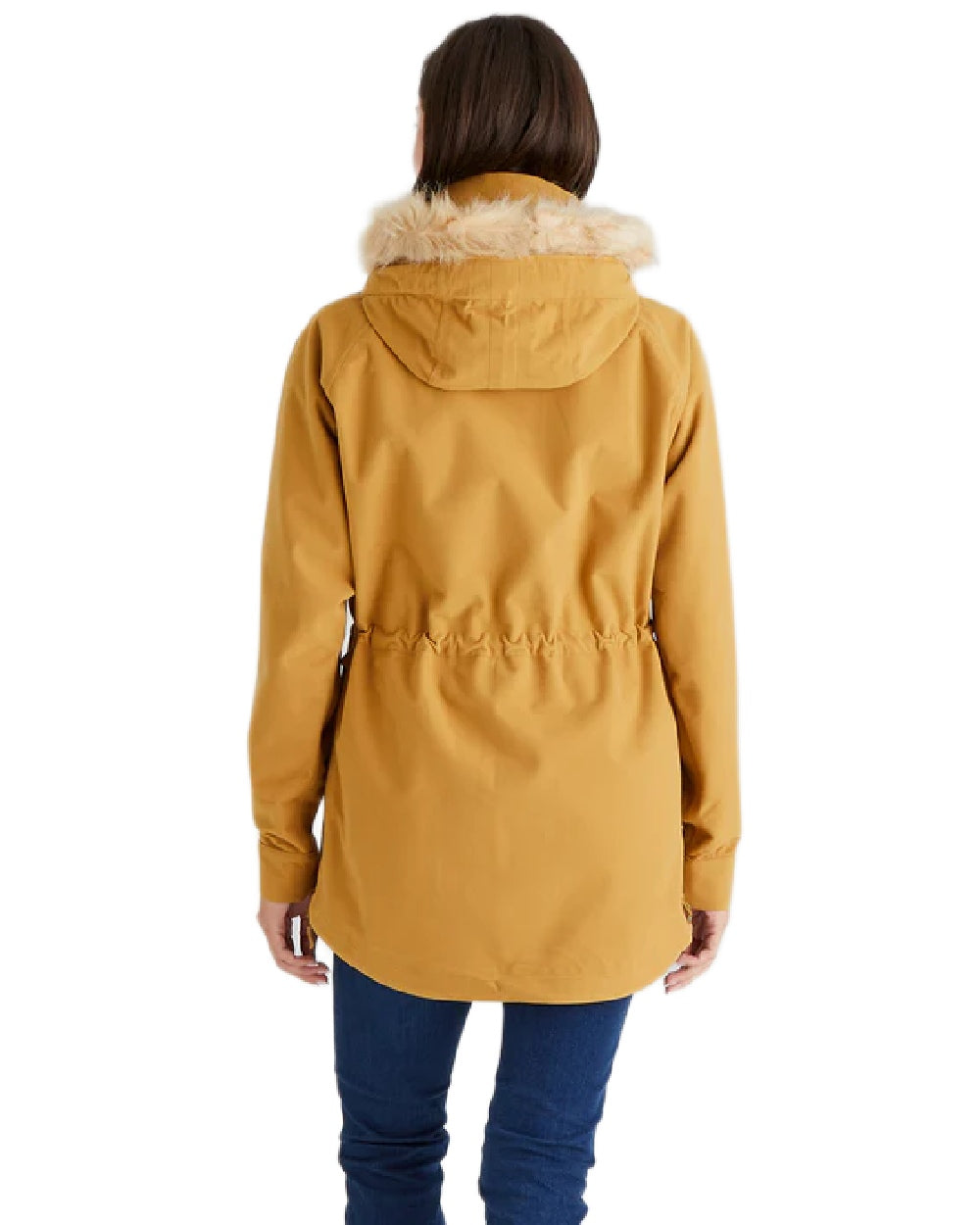 Ochre Coloured Ridgeline Ladies Monsoon Nordic Smock on white background #colour_ochre