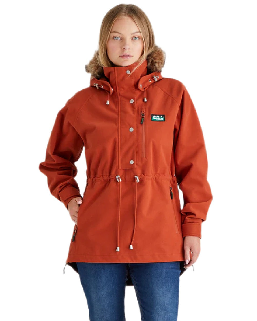 Russet Coloured Ridgeline Ladies Monsoon Nordic Smock on white background #colour_russet