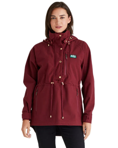 Winter Berry Coloured Ridgeline Ladies Monsoon Nordic Smock on white background #colour_winter-berry