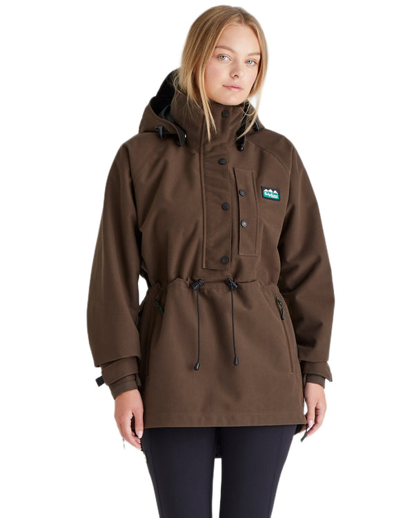 Bark Coloured Ridgeline Ladies Monsoon Waterproof Smock on white background #colour_bark