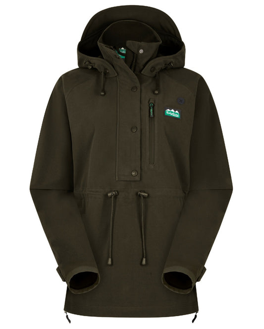 Deep Forest Coloured Ridgeline Ladies Monsoon Waterproof Smock on white background #colour_deep-forest