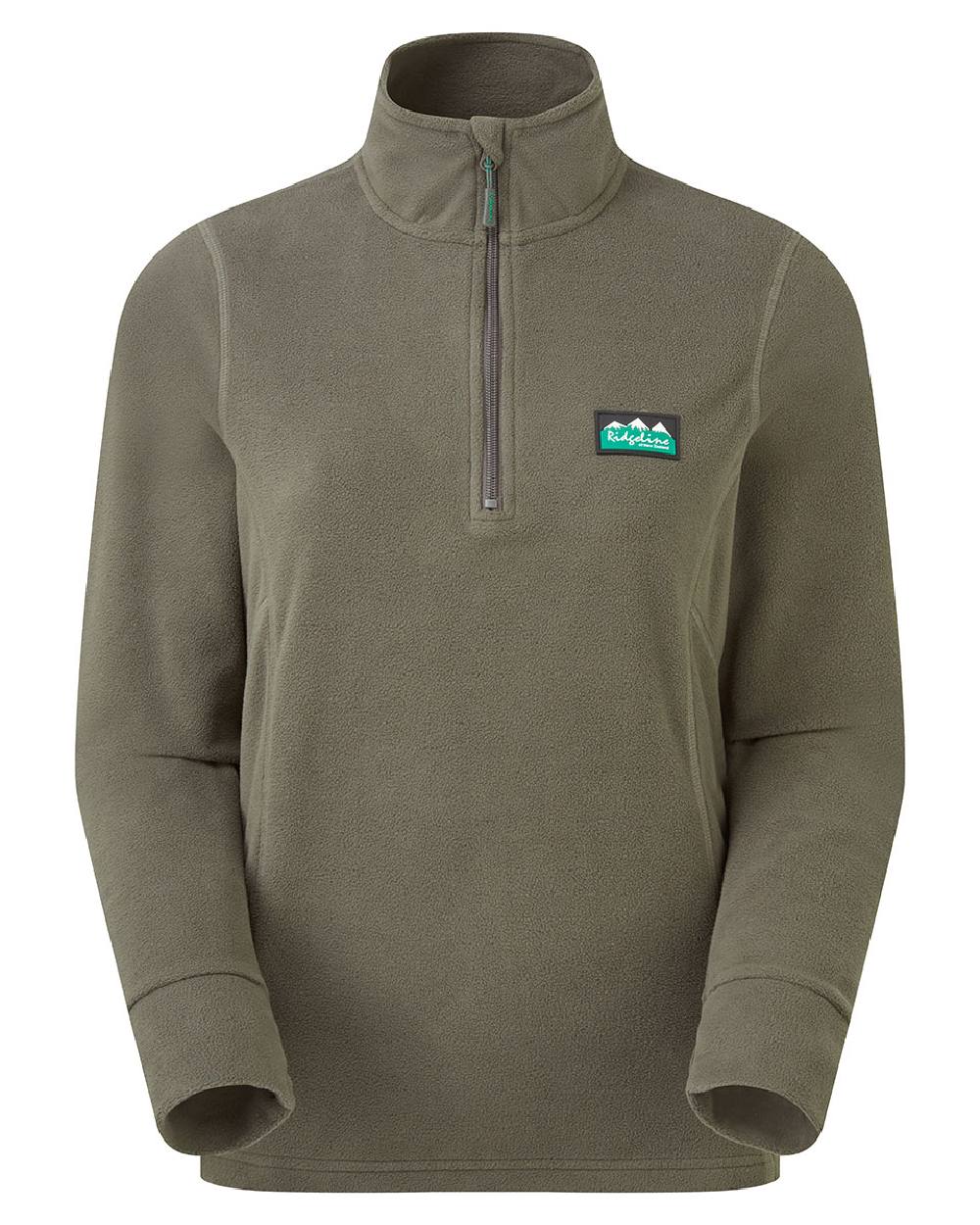 Moss coloured Ridgeline Ladies Narvik Fleece on white background #colour_moss