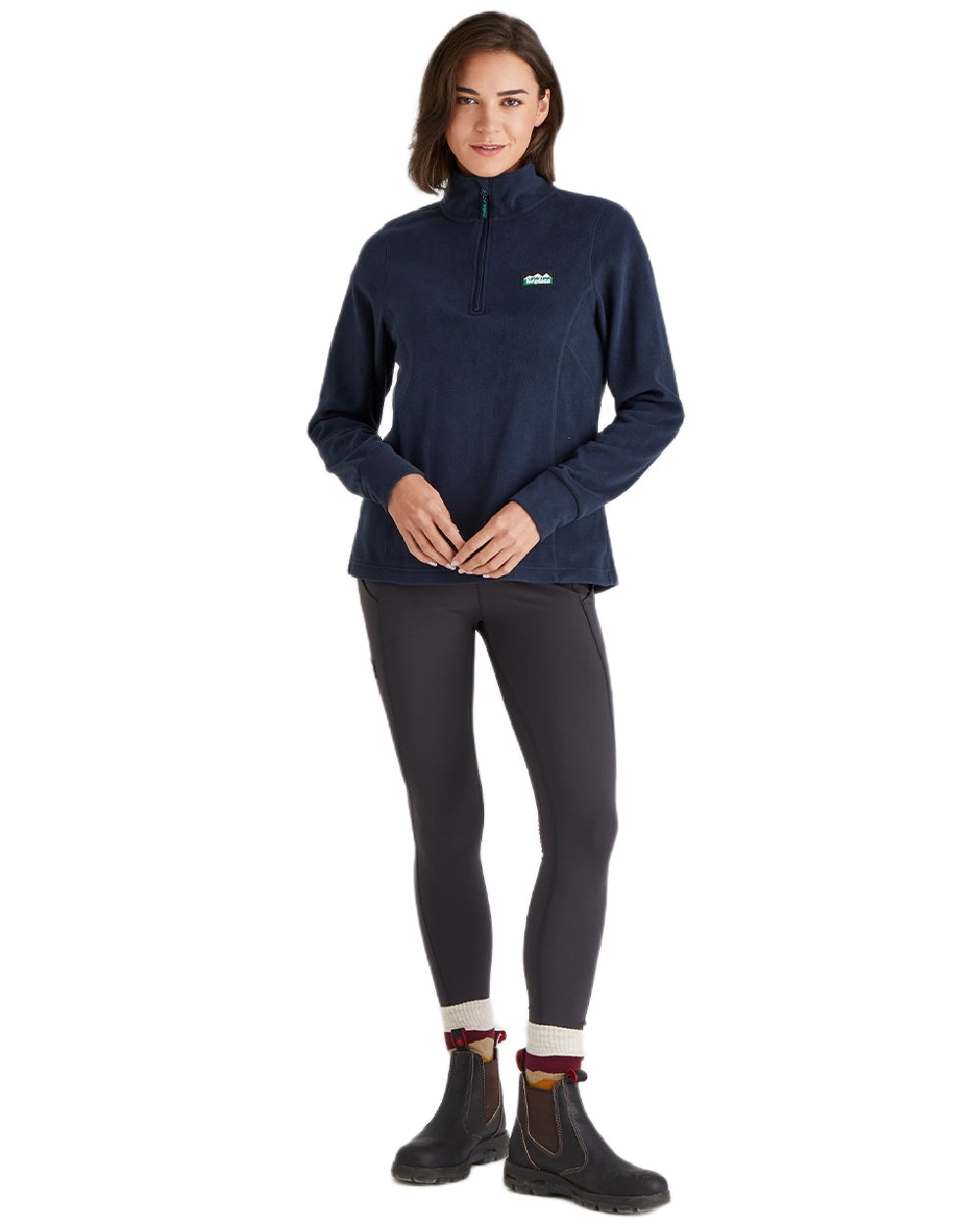 Navy coloured Ridgeline Ladies Narvik Fleece on white background #colour_navy