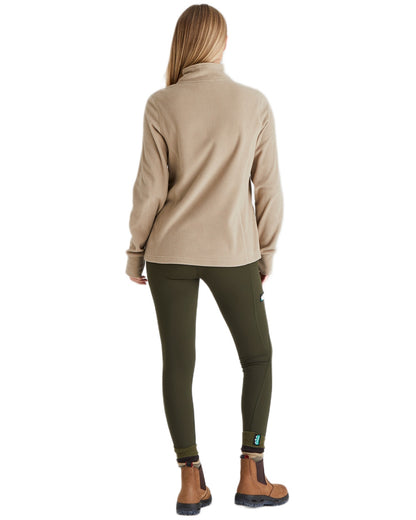 Roasted Cashew coloured Ridgeline Ladies Narvik Fleece on white background #colour_roasted-cashew