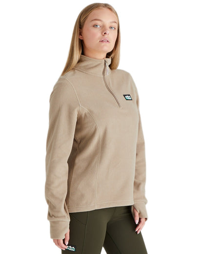 Roasted Cashew coloured Ridgeline Ladies Narvik Fleece on white background #colour_roasted-cashew