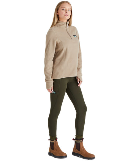 Roasted Cashew coloured Ridgeline Ladies Narvik Fleece on white background #colour_roasted-cashew