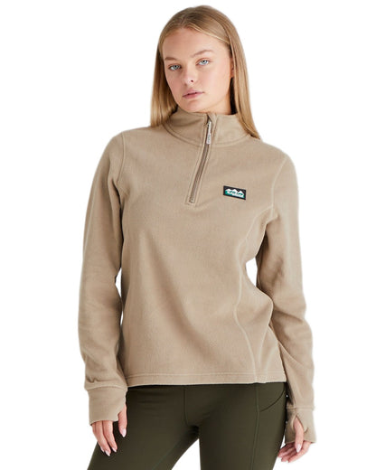 Roasted Cashew coloured Ridgeline Ladies Narvik Fleece on white background #colour_roasted-cashew