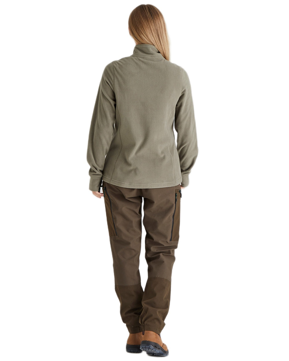 Smokey Olive coloured Ridgeline Ladies Narvik Fleece on white background #colour_smokey-olive