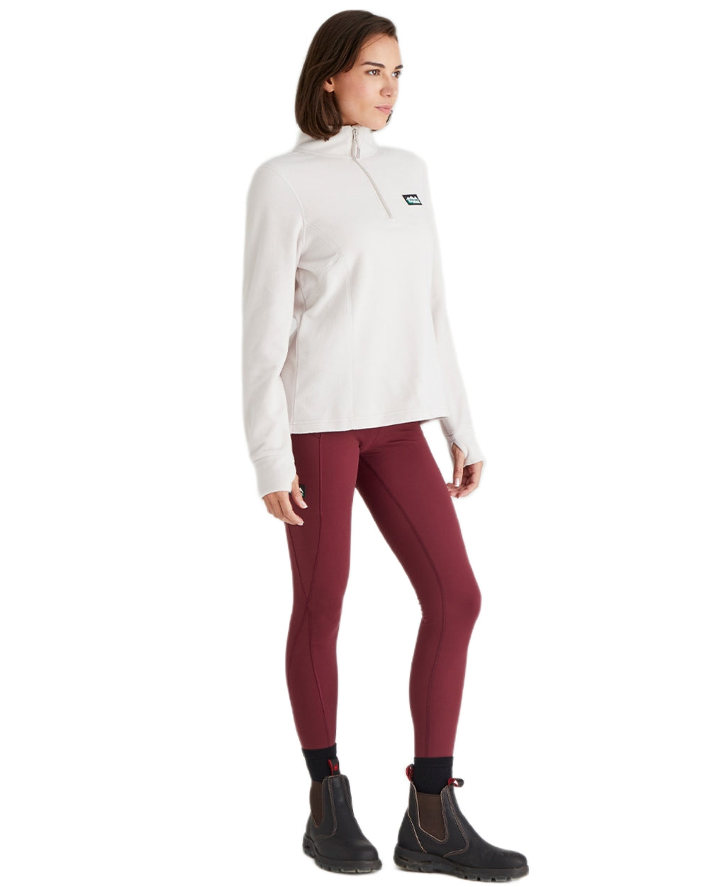 Stone coloured Ridgeline Ladies Narvik Fleece on white background #colour_stone