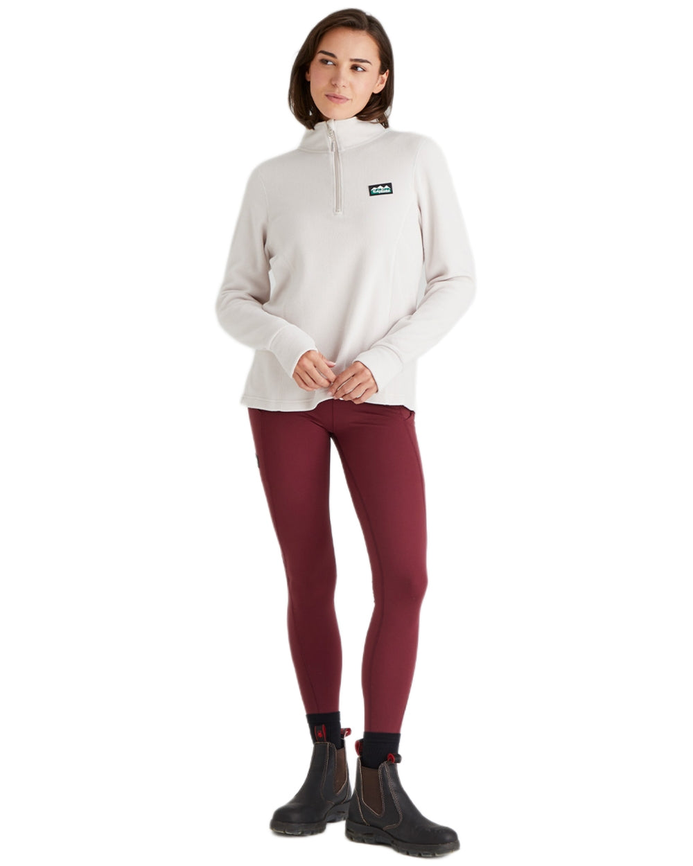 Stone coloured Ridgeline Ladies Narvik Fleece on white background #colour_stone