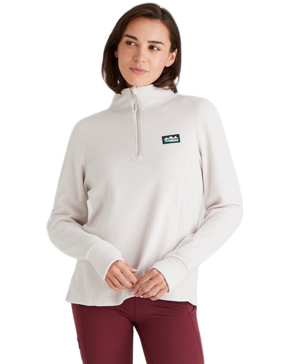 Stone coloured Ridgeline Ladies Narvik Fleece on white background #colour_stone