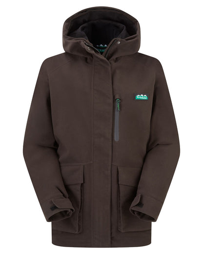 Deep Bark coloured Ridgeline Ladies Rhea Jacket on white background #colour_deep-bark