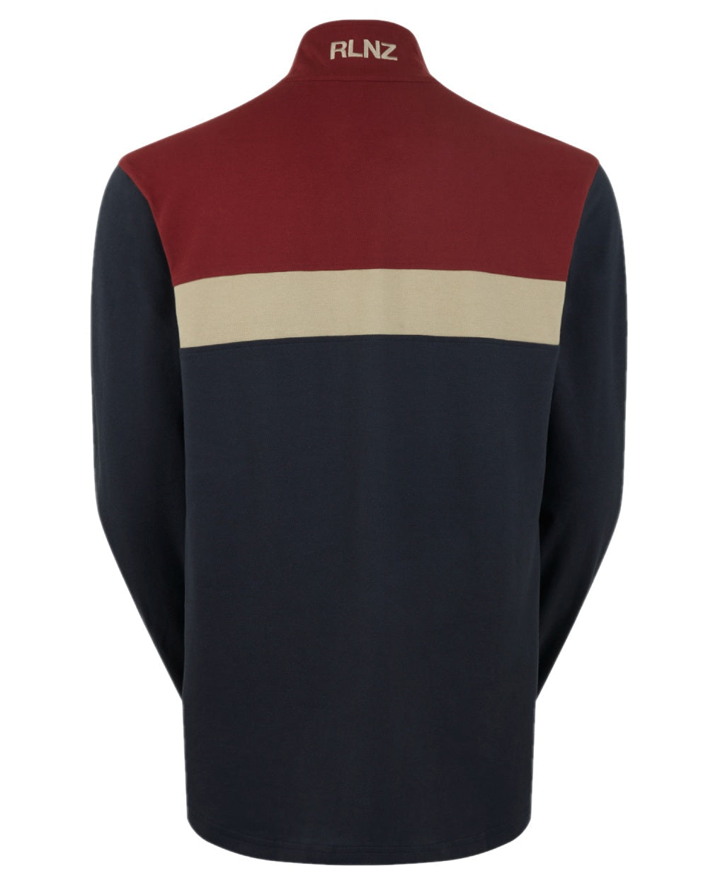 Navy Multi coloured Ridgeline Mens Backslider Rugby Top on white background #colour_navy-multi