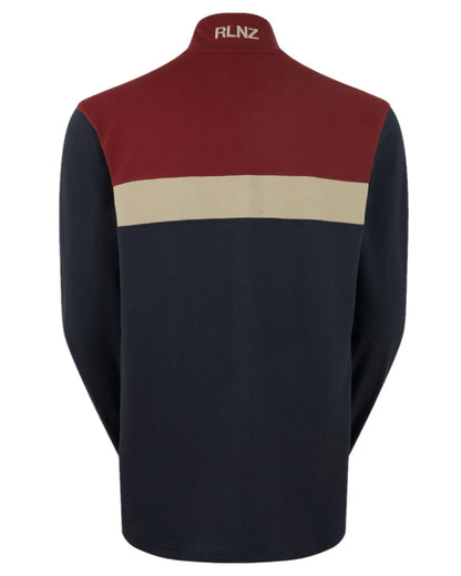 Navy Multi coloured Ridgeline Mens Backslider Rugby Top on white background #colour_navy-multi